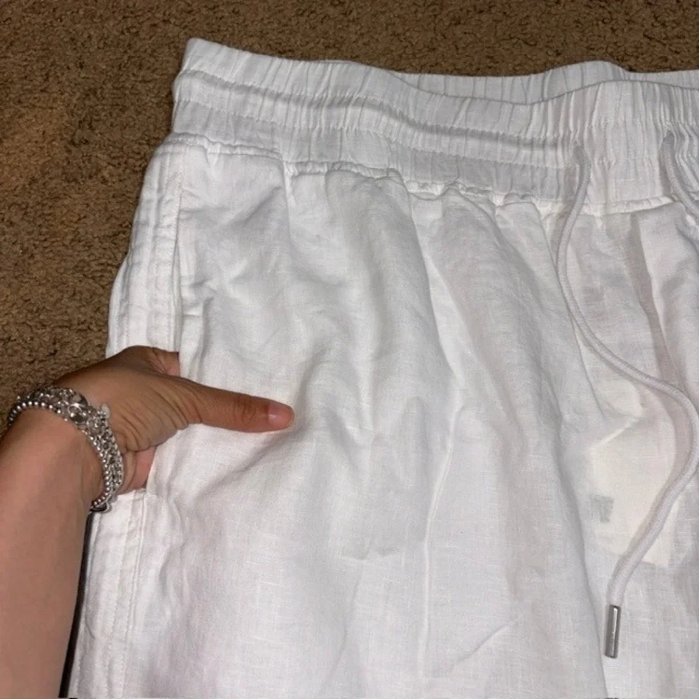 Quince 100% European Linen Wide Leg Ankle Pull On Pant White 3X